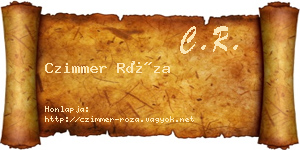 Czimmer Róza névjegykártya